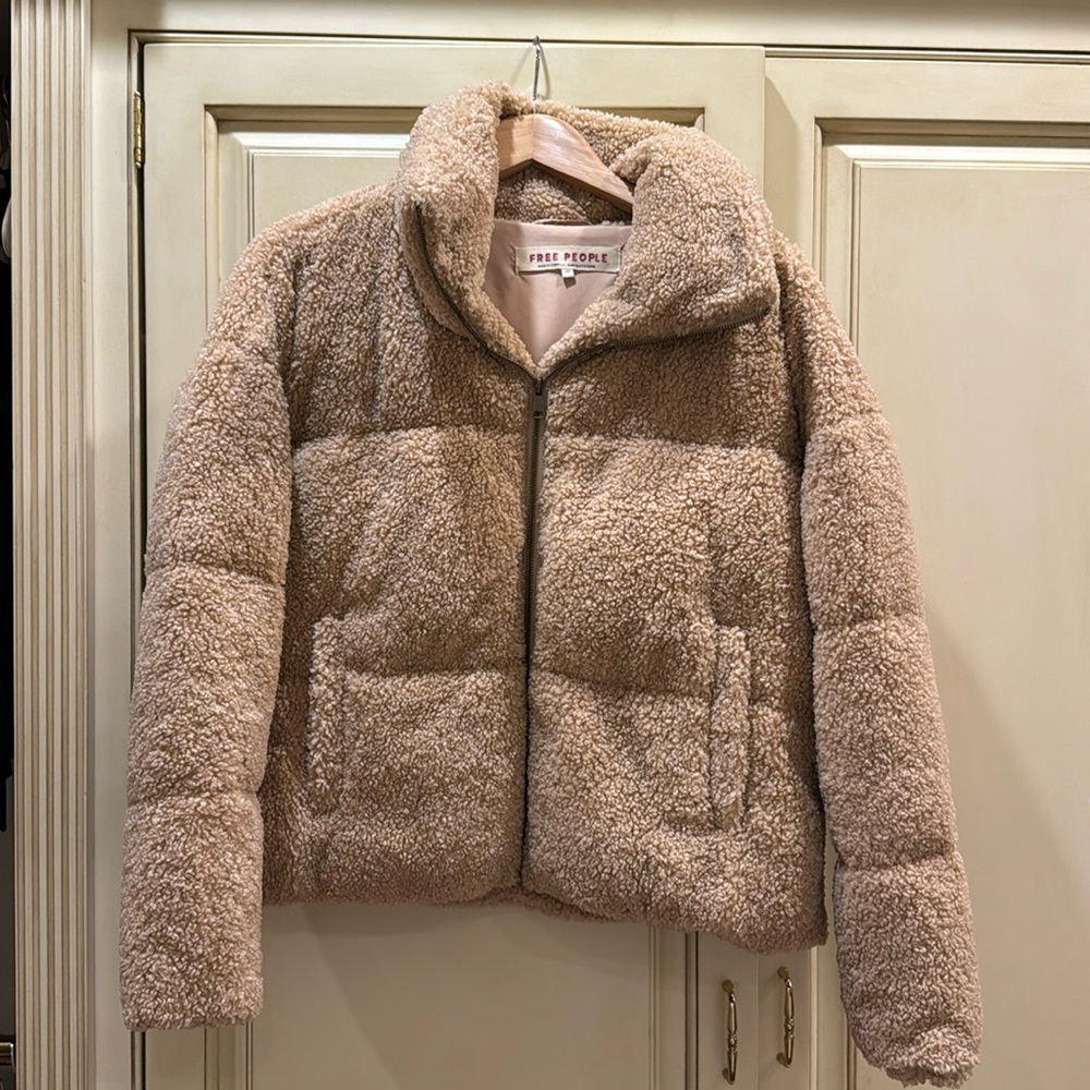 Free people, fluffy coat , size xs